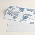 Toile de Jouy Vintage French Navy Blue & White Pastoral Wrapping Paper Gallery Image 2