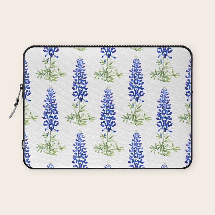 Texas bluebonnet in watercolor Laptop Sleeve Gallery Image 1