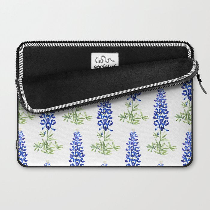 Texas bluebonnet in watercolor Laptop Sleeve Gallery Image 2