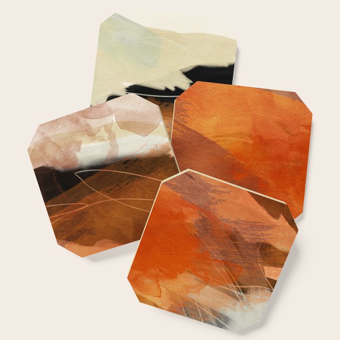 landscape in fall abstract art Coaster Gallery Image 1