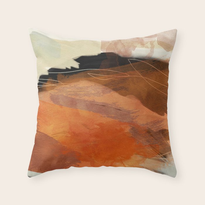 landscape in fall abstract art Throw Pillow Gallery Image 6