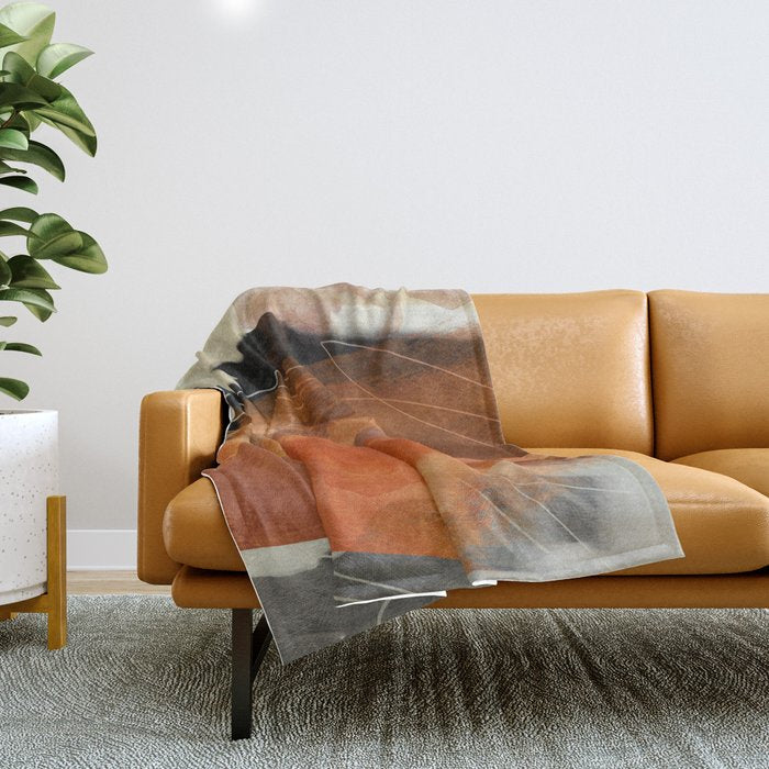 landscape in fall abstract art Throw Blanket Gallery Image 1