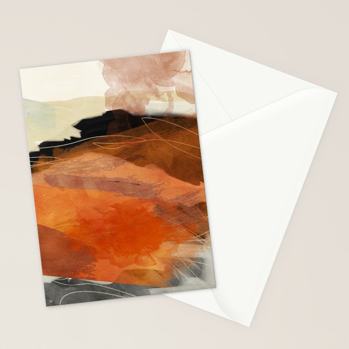 landscape in fall abstract art Stationery Card Gallery Image 2