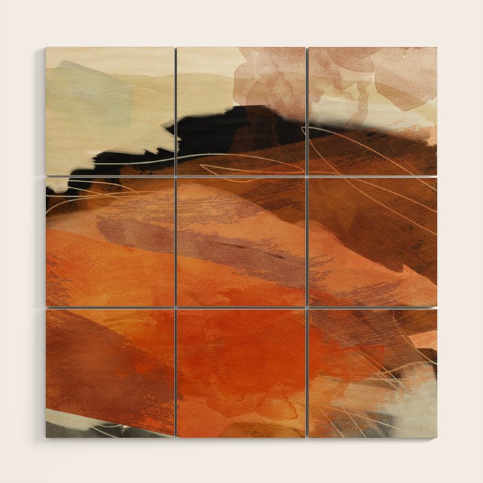 landscape in fall abstract art Wood Wall Art Gallery Image 1