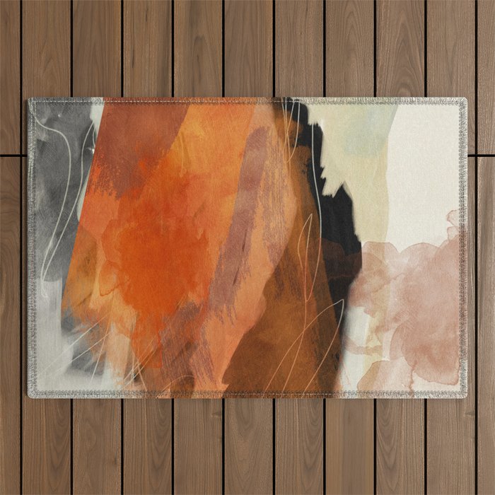 landscape in fall abstract art Outdoor Rug Gallery Image 1