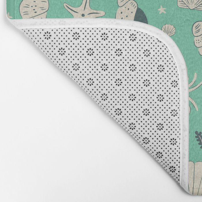 Ocean Crustaceans And Nautical Seashells Bath Mat Gallery Image 2