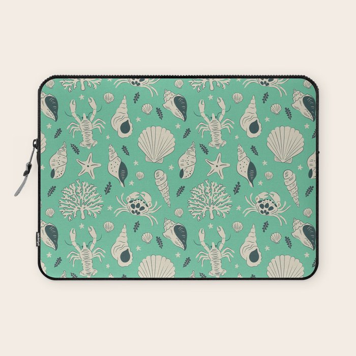Ocean Crustaceans And Nautical Seashells Laptop Sleeve Gallery Image 1