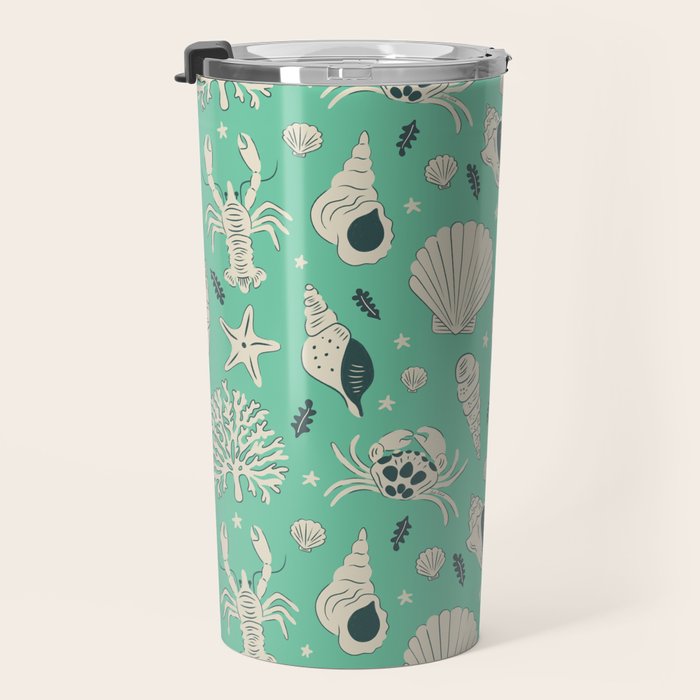 Ocean Crustaceans And Nautical Seashells Travel Mug Gallery Image 3