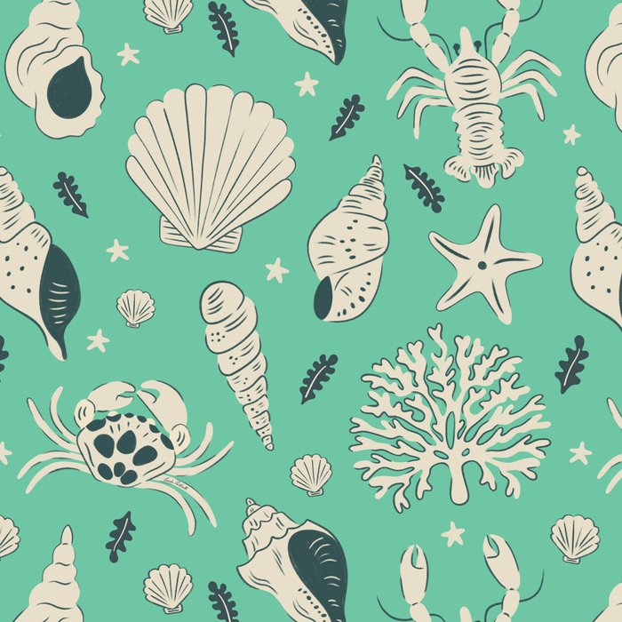 Ocean Crustaceans And Nautical Seashells Coffee Mug Gallery Image 2