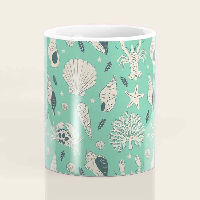 Ocean Crustaceans And Nautical Seashells Coffee Mug Gallery Image 4