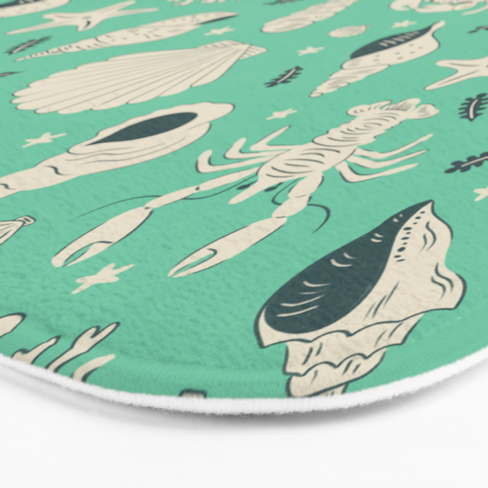 Ocean Crustaceans And Nautical Seashells Bath Mat Gallery Image 3