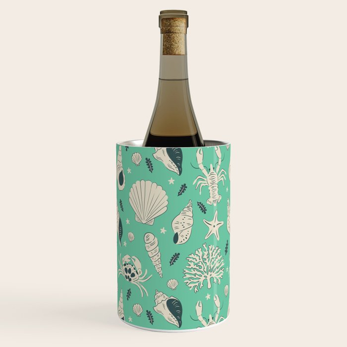 Ocean Crustaceans And Nautical Seashells Wine Chiller Gallery Image 1