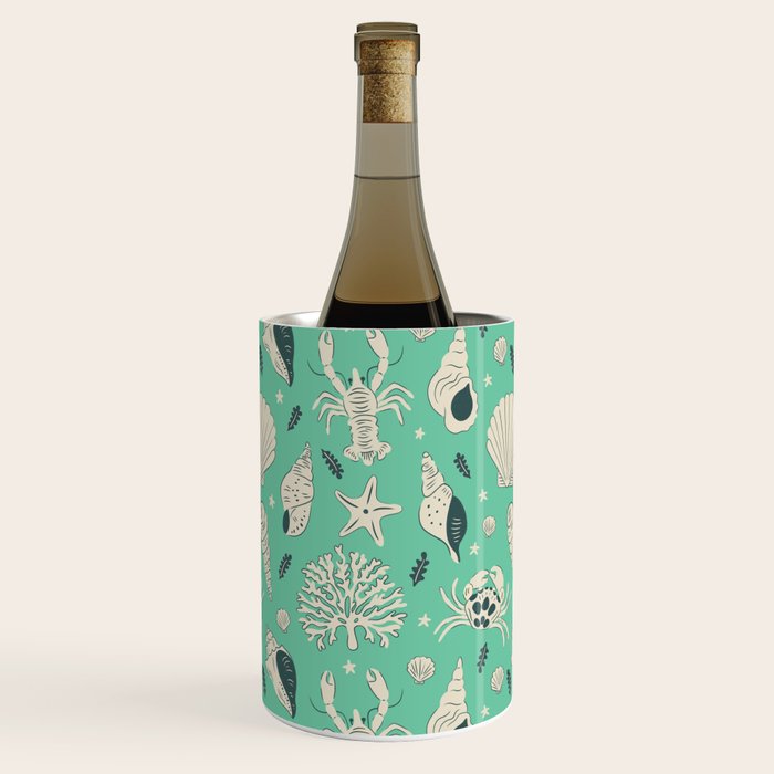 Ocean Crustaceans And Nautical Seashells Wine Chiller Gallery Image 2