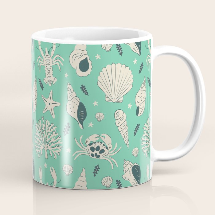 Ocean Crustaceans And Nautical Seashells Coffee Mug Gallery Image 1