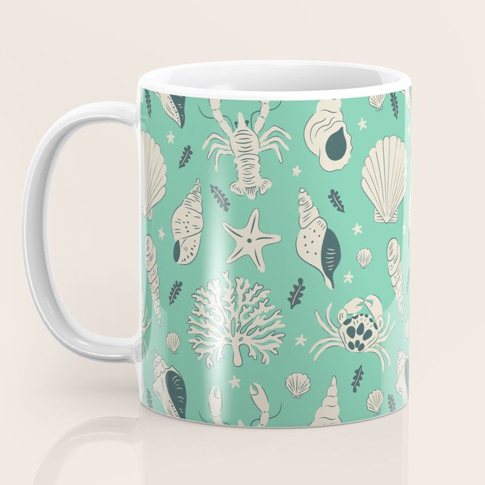 Ocean Crustaceans And Nautical Seashells Coffee Mug Gallery Image 3