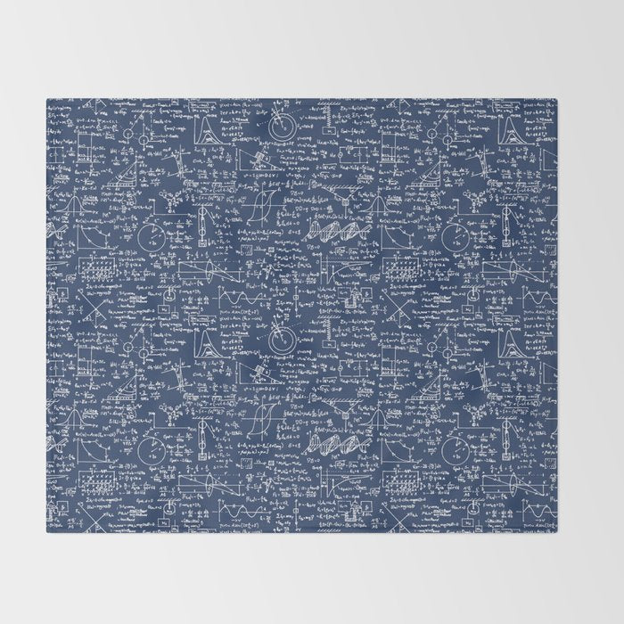 Physics Equations // Navy Throw Blanket Gallery Image 2