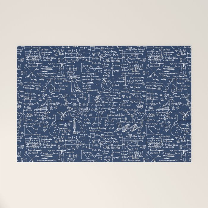 Physics Equations // Navy Welcome Mat Gallery Image 1