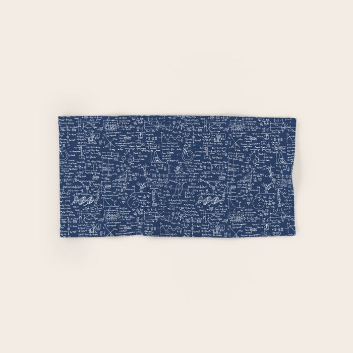 Physics Equations // Navy Bath Towel Gallery Image 1