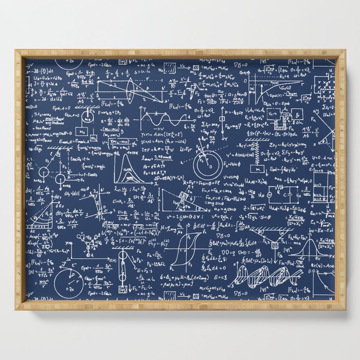 Physics Equations // Navy Serving Tray Gallery Image 1
