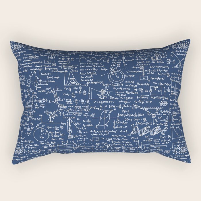 Physics Equations // Navy Rectangular Pillow Gallery Image 2