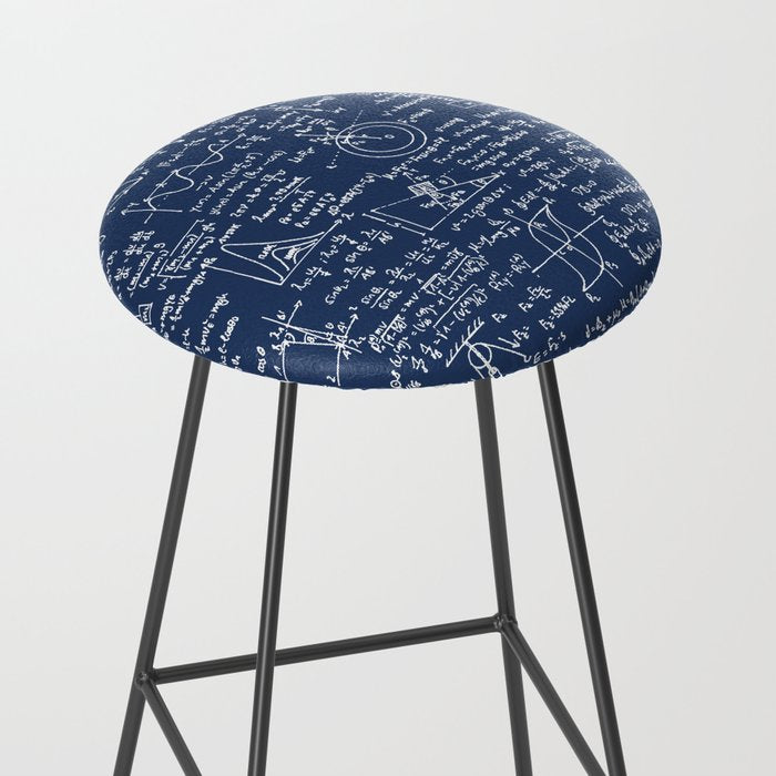 Physics Equations // Navy Stool Gallery Image 2