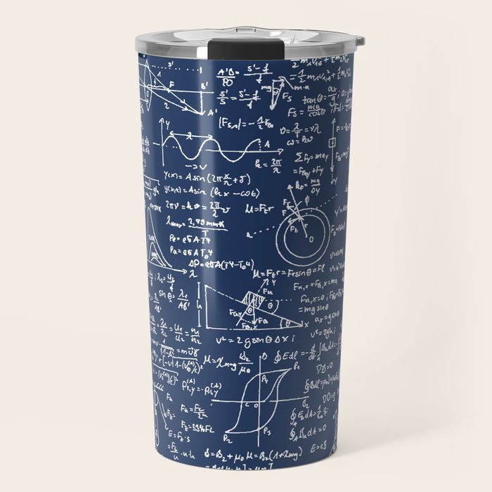 Physics Equations // Navy Travel Mug Gallery Image 1