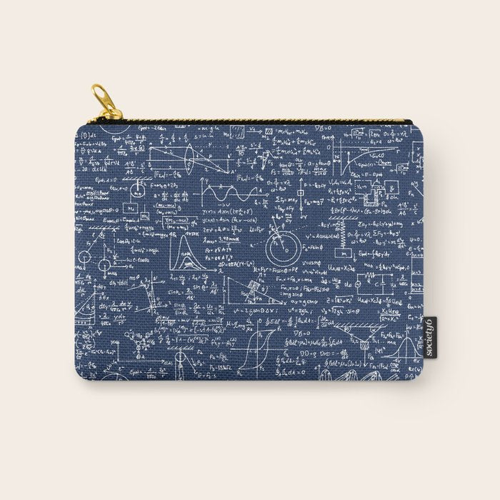 Physics Equations // Navy Carry All Pouch Gallery Image 1