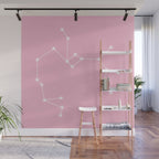 Sagittarius Zodiac Star Constellation Line Art Soft Pink Wall Mural Gallery Image 1