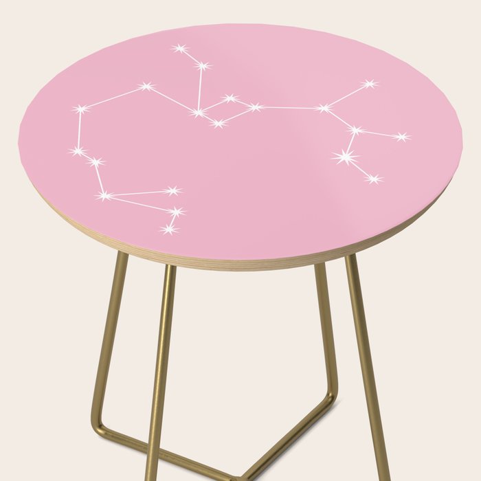 Sagittarius Zodiac Star Constellation Line Art Soft Pink Side Table Gallery Image 2