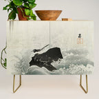 Ohara Koson, Bird And Waterfall -Vintage Japanese Woodblock Print  Credenza Gallery Image 1