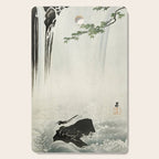 Ohara Koson, Bird And Waterfall -Vintage Japanese Woodblock Print  Cutting Board Gallery Image 1
