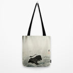 Ohara Koson, Bird And Waterfall -Vintage Japanese Woodblock Print  Tote Bag Gallery Image 2