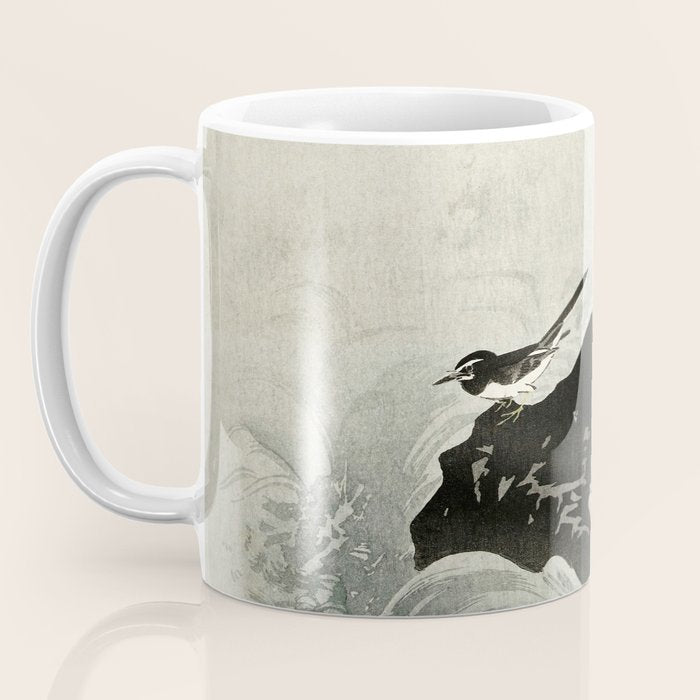 Ohara Koson, Bird And Waterfall -Vintage Japanese Woodblock Print  Coffee Mug Gallery Image 3