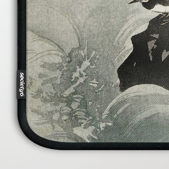 Ohara Koson, Bird And Waterfall -Vintage Japanese Woodblock Print  Laptop Sleeve Gallery Image 3