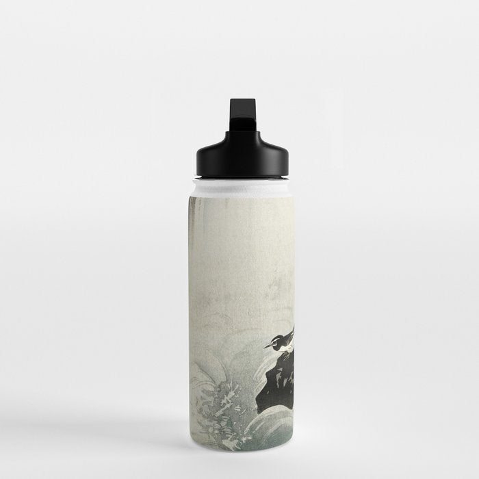 Ohara Koson, Bird And Waterfall -Vintage Japanese Woodblock Print  Water Bottle Gallery Image 3