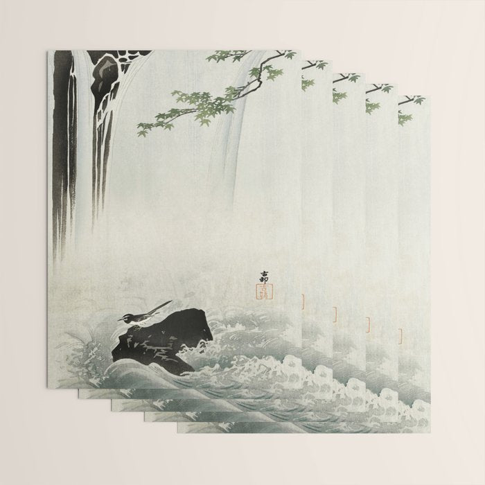 Ohara Koson, Bird And Waterfall -Vintage Japanese Woodblock Print  Wrapping Paper Gallery Image 3