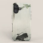 Ohara Koson, Bird And Waterfall -Vintage Japanese Woodblock Print  iPhone Case Gallery Image 1