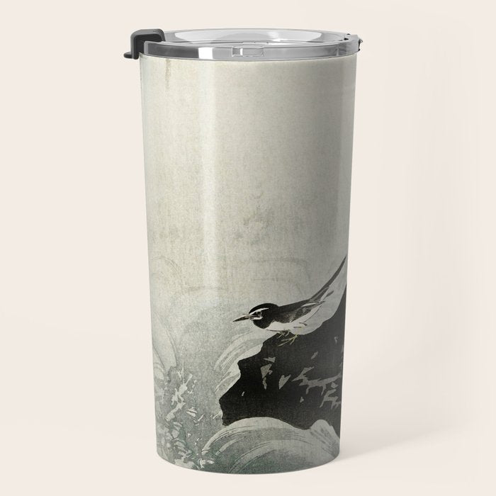 Ohara Koson, Bird And Waterfall -Vintage Japanese Woodblock Print  Travel Mug Gallery Image 3
