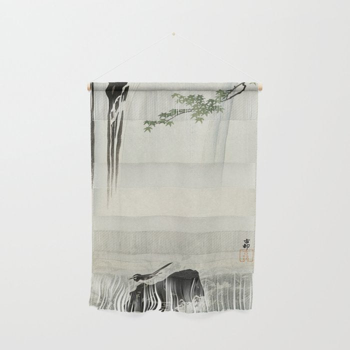 Ohara Koson, Bird And Waterfall -Vintage Japanese Woodblock Print  Wall Hanging Gallery Image 1