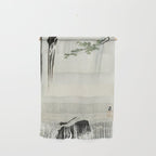 Ohara Koson, Bird And Waterfall -Vintage Japanese Woodblock Print  Wall Hanging Gallery Image 1
