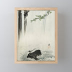 Ohara Koson, Bird And Waterfall -Vintage Japanese Woodblock Print  Mini Art Print Gallery Image 1