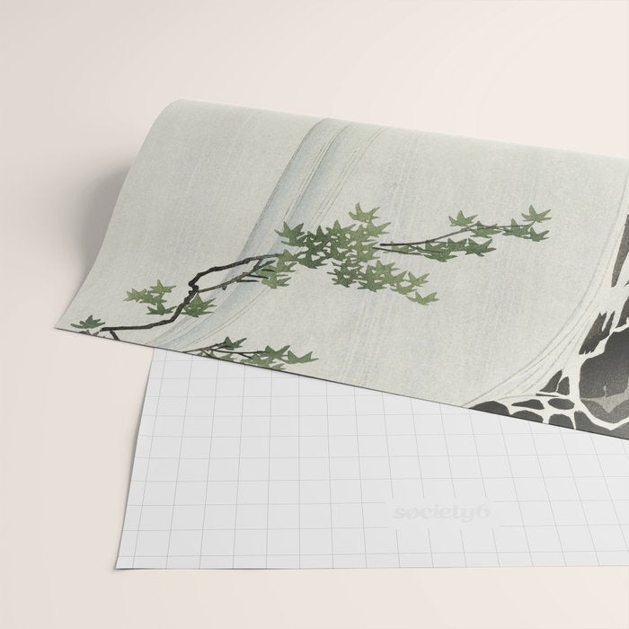 Ohara Koson, Bird And Waterfall -Vintage Japanese Woodblock Print  Wrapping Paper Gallery Image 2