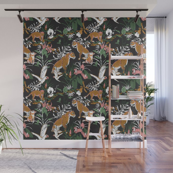 Leopards at night Wall Mural Gallery Image 1