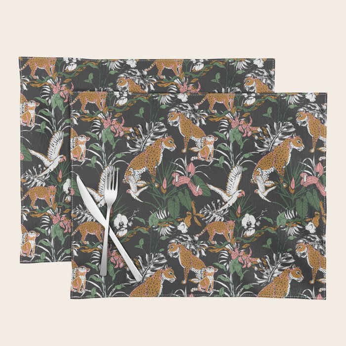 Leopards at night Placemat Gallery Image 1