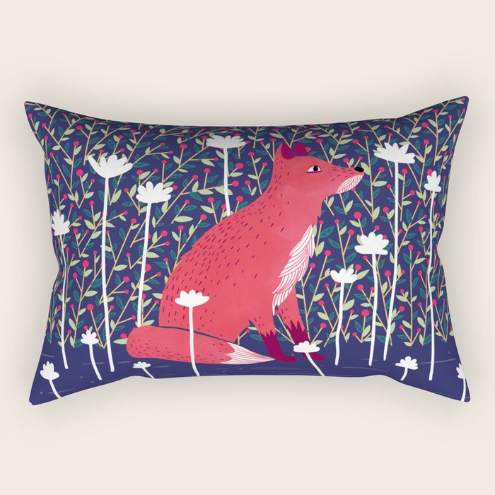 Fox in the Garden Rectangular Pillow Gallery Image 2