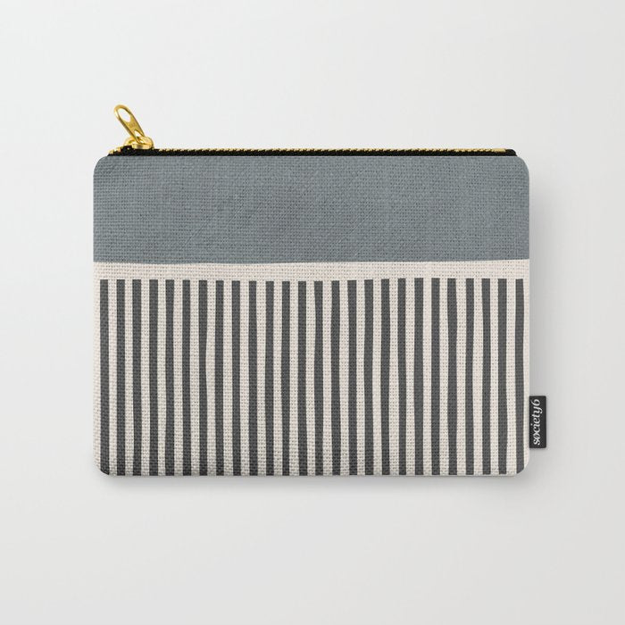 Gray Beige Black Lines Minimalist Carry All Pouch Gallery Image 1