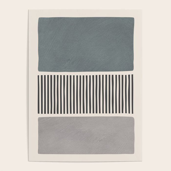 Gray Beige Black Lines Minimalist Poster Gallery Image 4