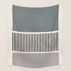 Gray Beige Black Lines Minimalist Wall Tapestry Gallery Image 4
