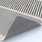 Gray Beige Black Lines Minimalist Rug Gallery Image 4
