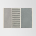 Gray Beige Black Lines Minimalist Rug Gallery Image 2